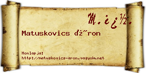 Matuskovics Áron névjegykártya